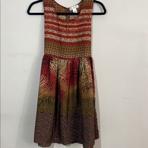 Patterned polyester dress